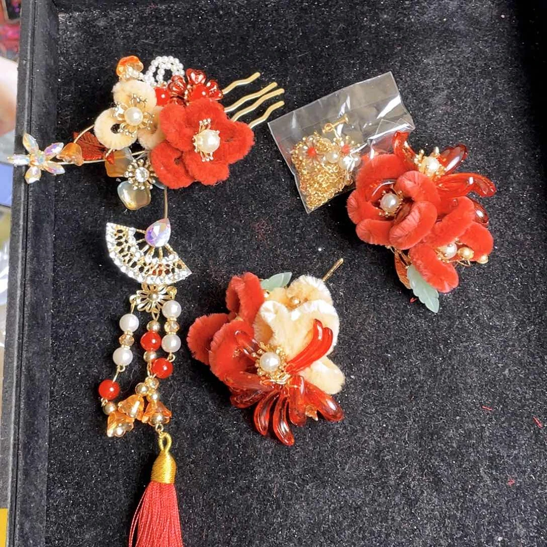 混合材质新娘头饰不退换不售后默认瑕疵