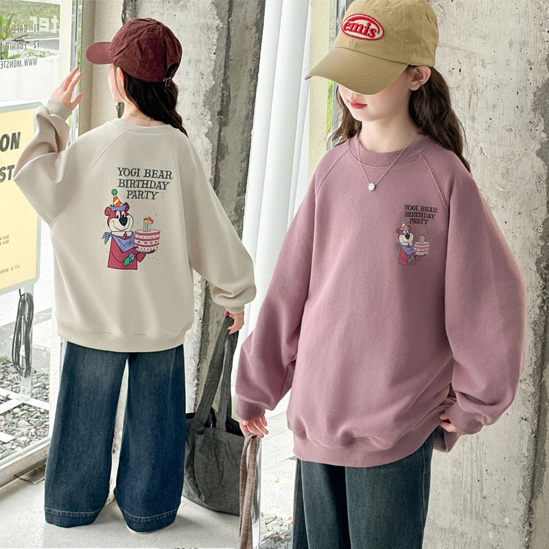 女童春秋款卫衣套装2025新款女大童秋季韩系上衣儿童牛仔裤两件套