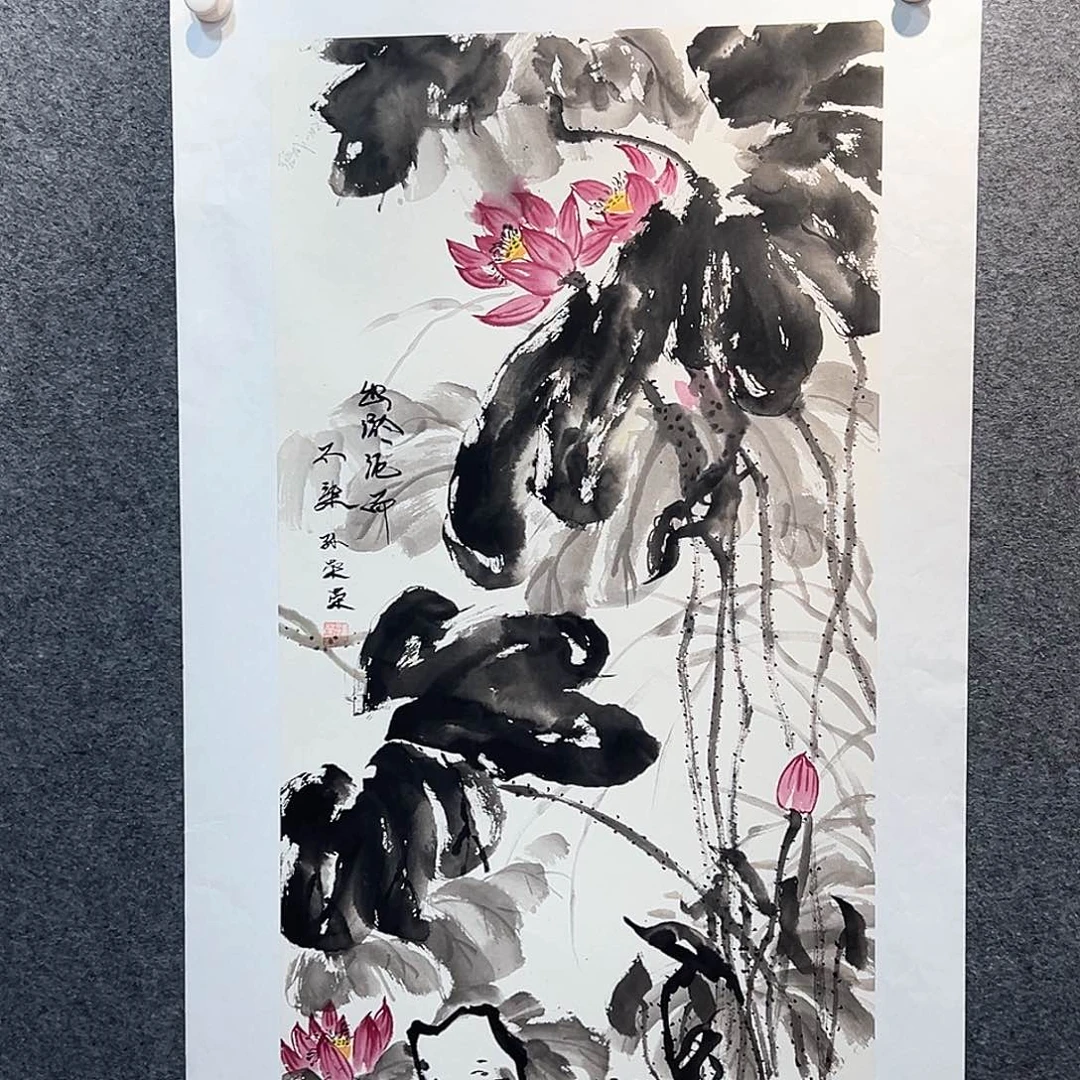 国画纯手绘画心原创