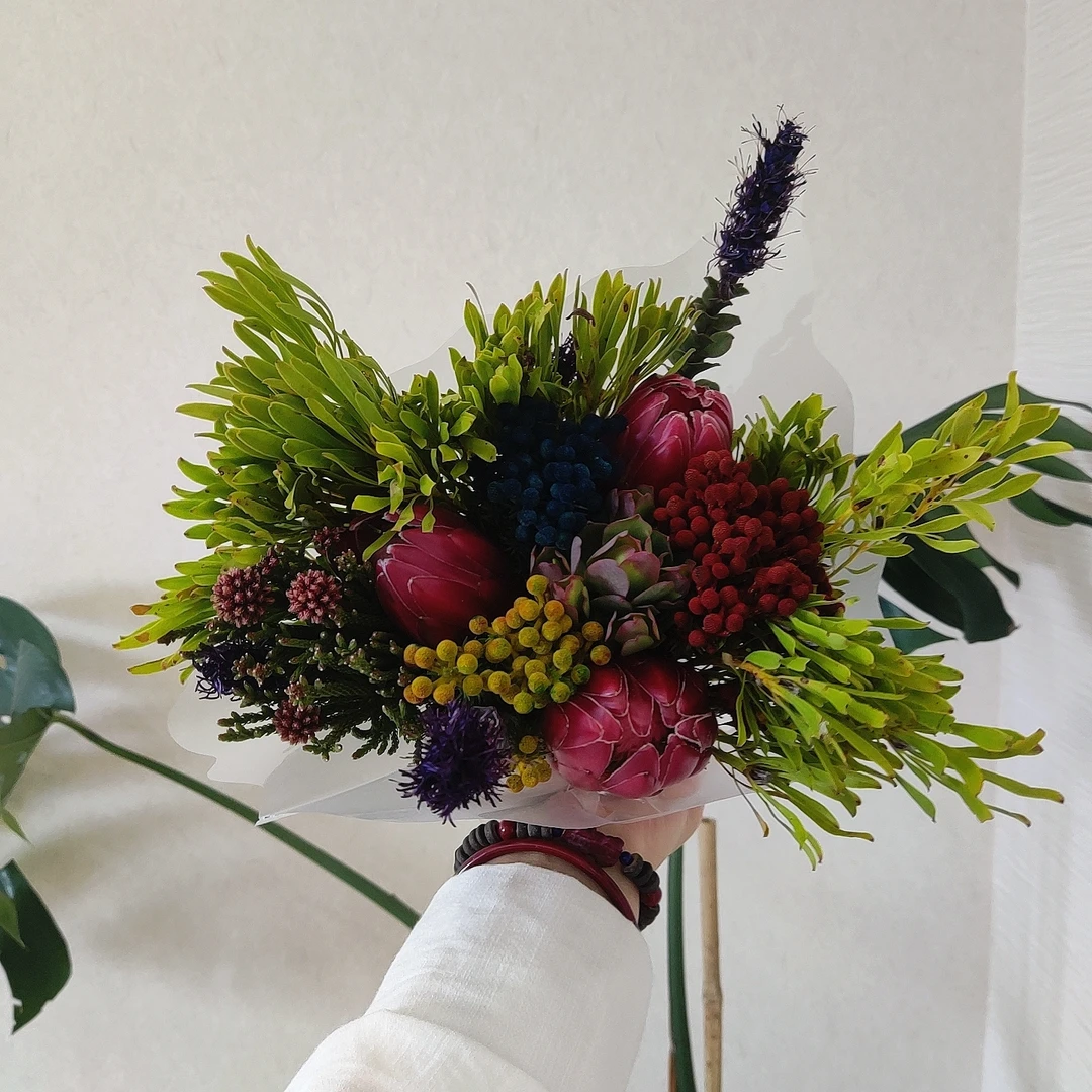 南非布兰达公主一扎   可做干花（配草颜色随机果子头数不等）