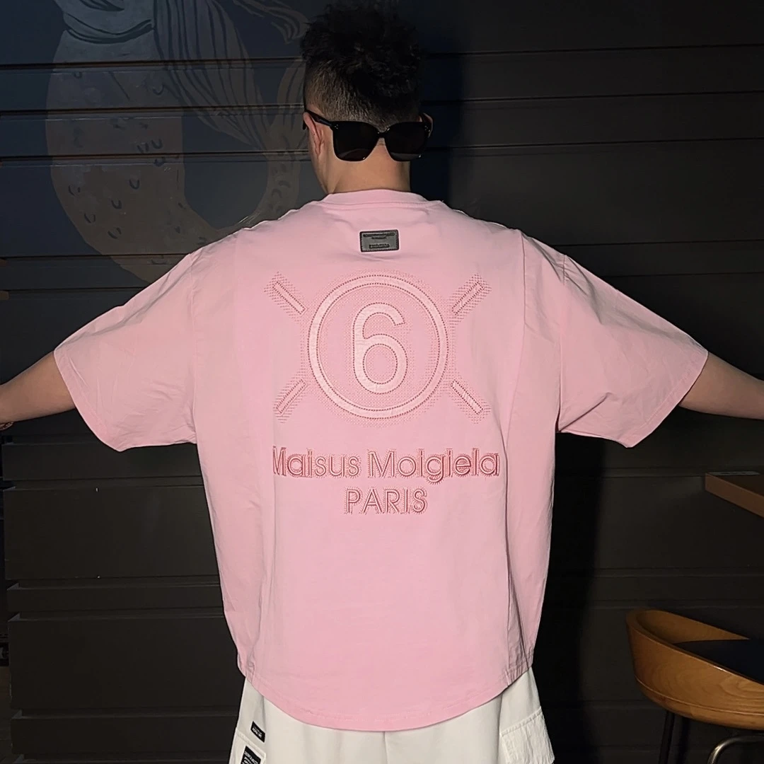 DB 男装夏季新款蝙蝠袖潮牌刺绣字母纯棉短袖男洋气百搭圆领-7016