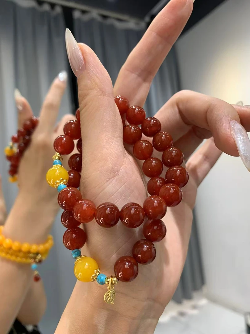 非金属仿水晶手链 可米 手工素圈单圈气质玉手串手链 55688