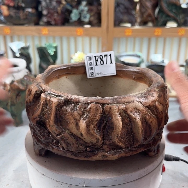 紫砂花盆景德镇陶瓷多肉花盆871