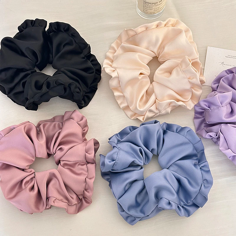 芭蕾风花边紫色丝绸大肠发圈女韩系高级感敲大肥肠发绳扎丸子头绳