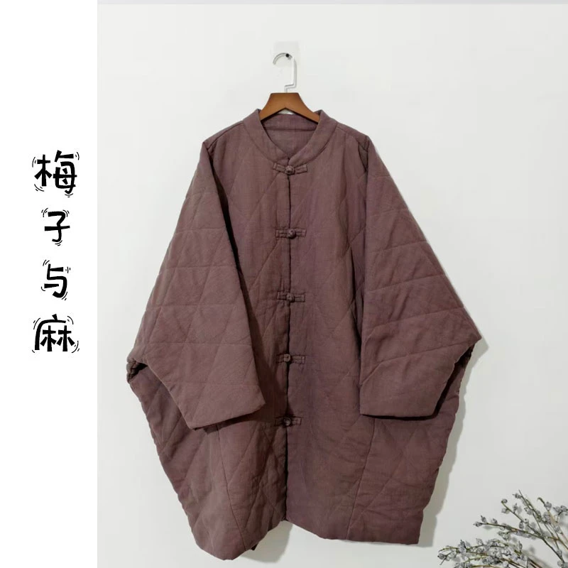 【大梅子推荐】设计款亚麻盘扣棉服JG5983A(衣长90）