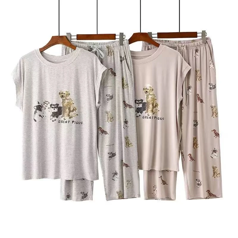 鑫燃KIKI#慵懒风卡通狗可外穿家居服套装 1831#  LULU