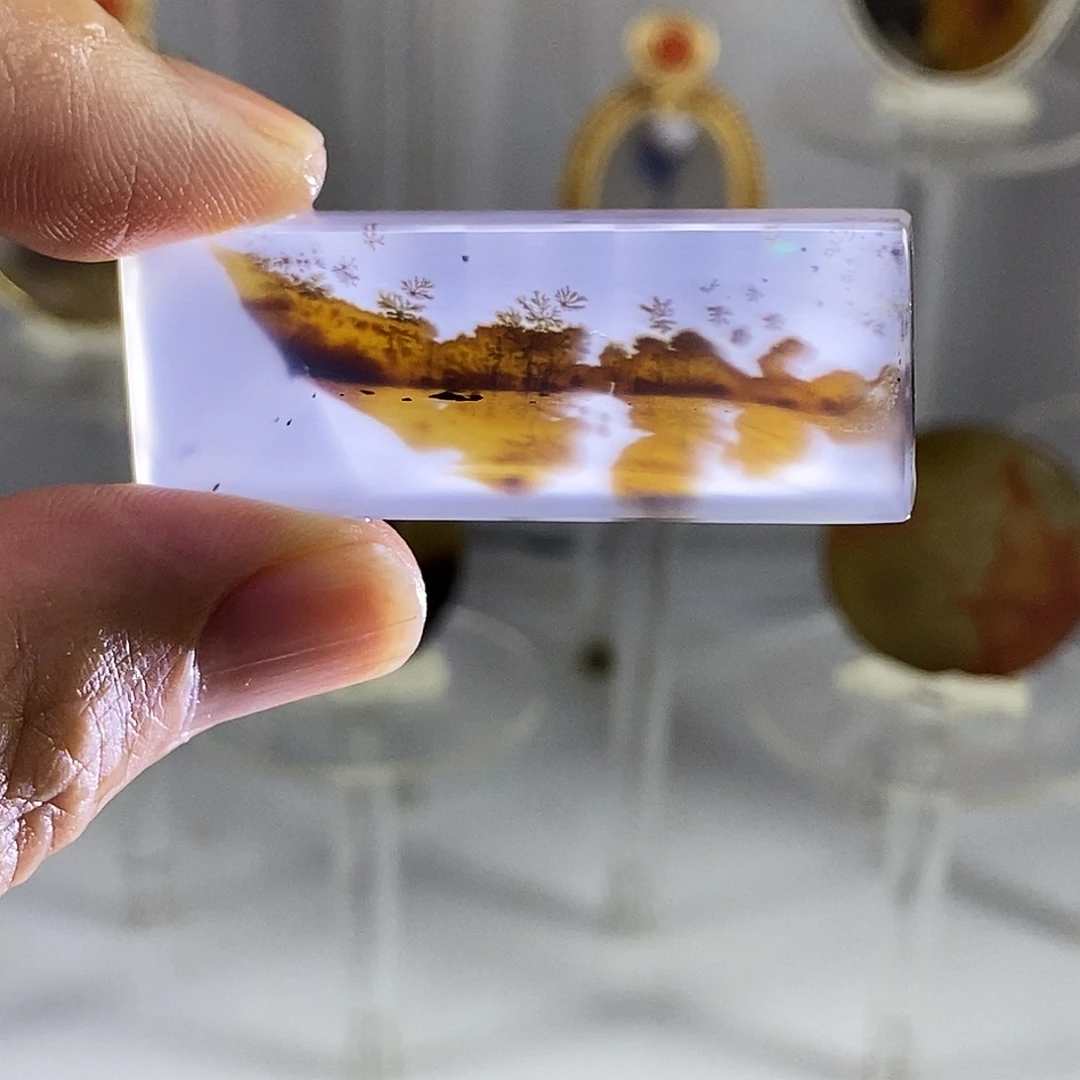 合成碳硅石非金属时尚图纹画面石饰品