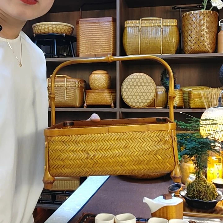 风***️寒山筇竹提篮精编筇竹