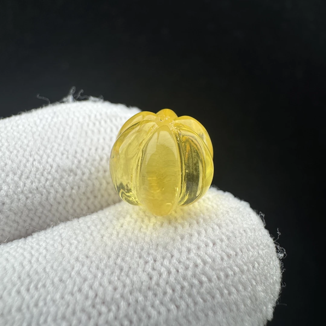 M5005天然原矿俄料蜜蜡瓜珠11.6*10.2mm支持复检