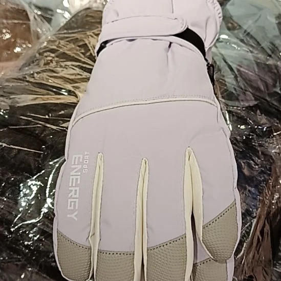 纯棉滑雪加厚手套紫色1副
