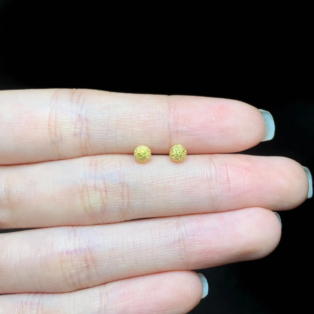 足银耳饰 【云上好物】 足银钉沙耳钉-3.5mm-DS38658-16（JG）