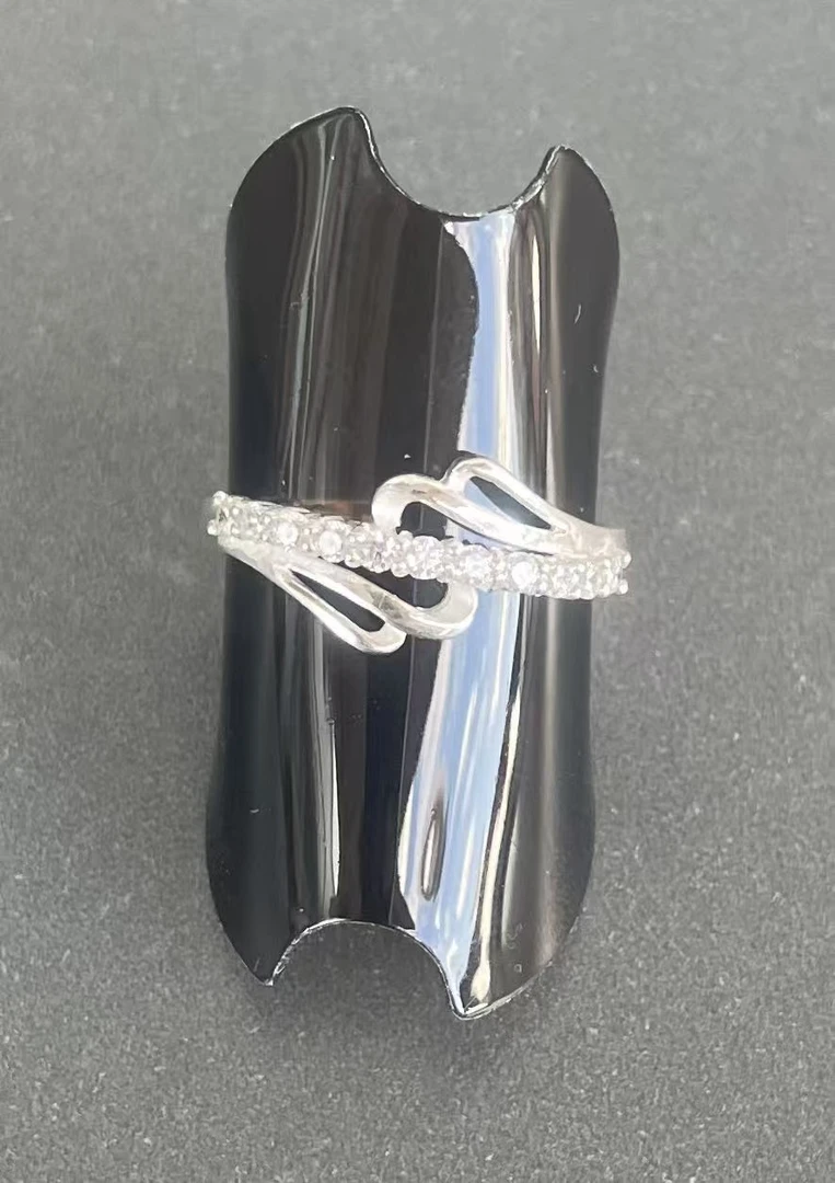 足银戒指 通用女原创设计欧美设计感宝石闪钻指环金戒银制品