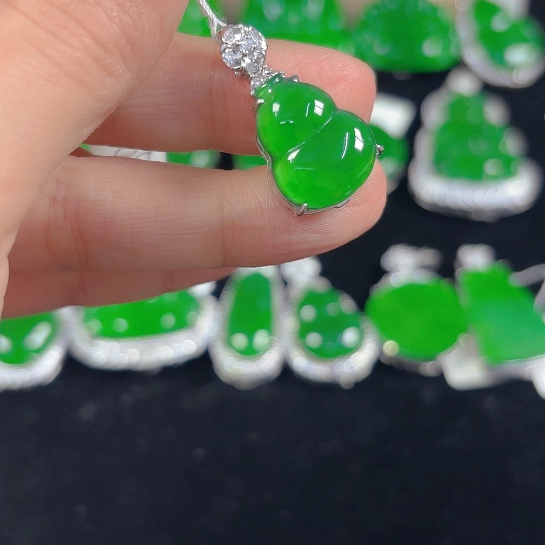 翡翠银S925镶嵌吊坠(不含链)