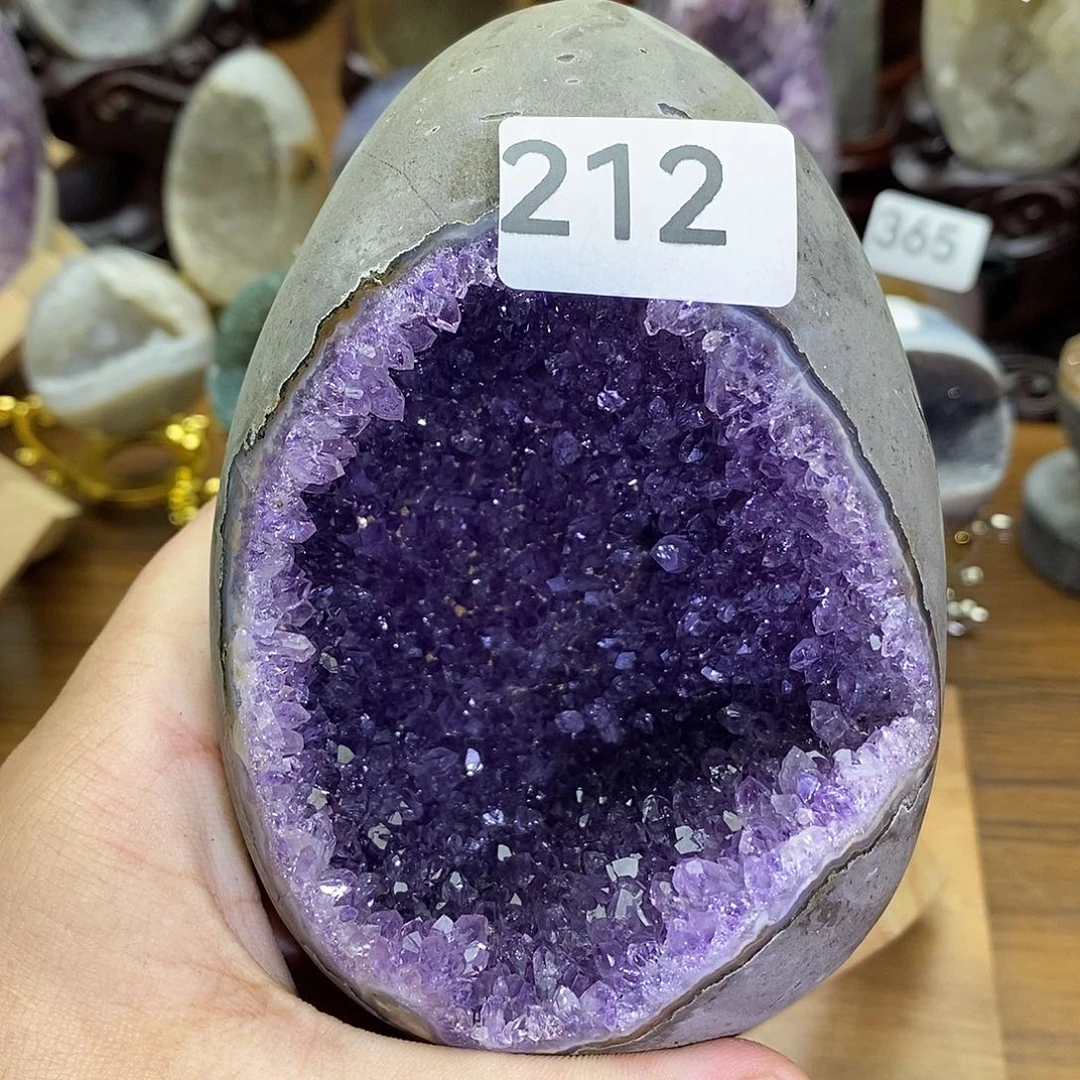 紫晶摆件未镶嵌紫晶龙蛋