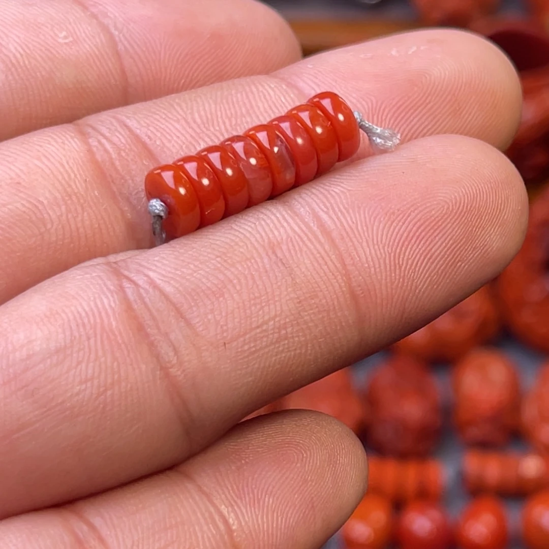 南红玛瑙未镶嵌川料精工隔片卡7mm