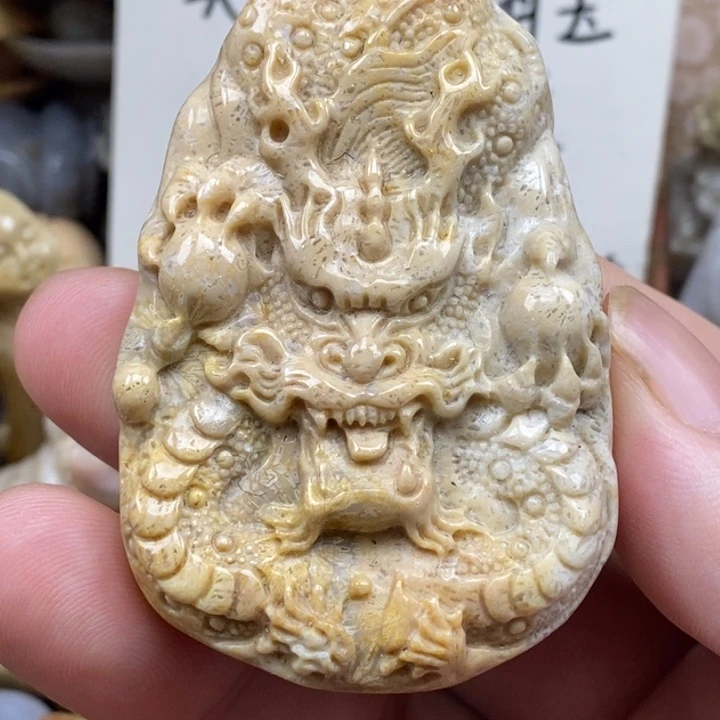 硅化珊瑚（珊瑚玉）未镶嵌颈饰有瑕