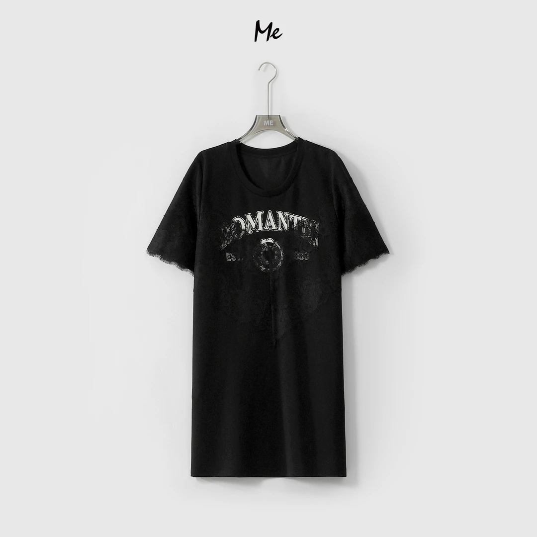 ME【蕾丝朋克连衣裙T】睫毛蕾丝显瘦时尚休闲一手长裙子MESS4747