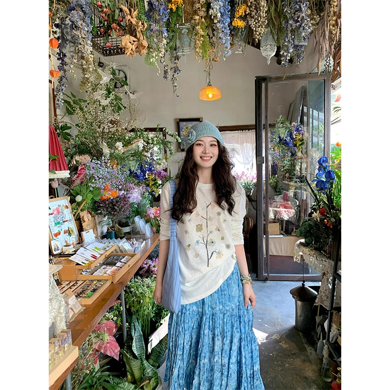 今年流行的漂亮套装独特超好看上衣碎花半身裙两件套2025春季新款