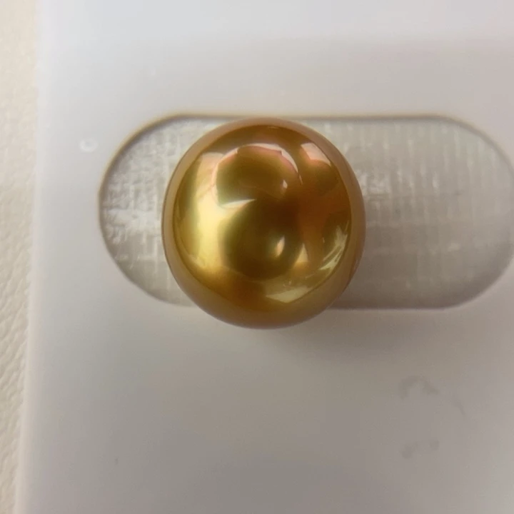 未镶嵌颈饰定制海水珍珠11.9mm近正圆深浓茶金炫彩小极光