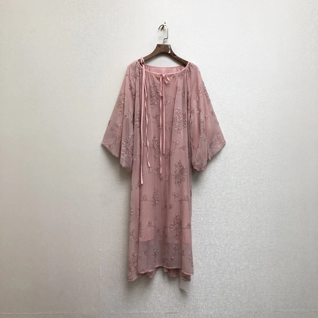 【A400】时尚新款民族风迪拜服饰简约夏季长款连衣裙