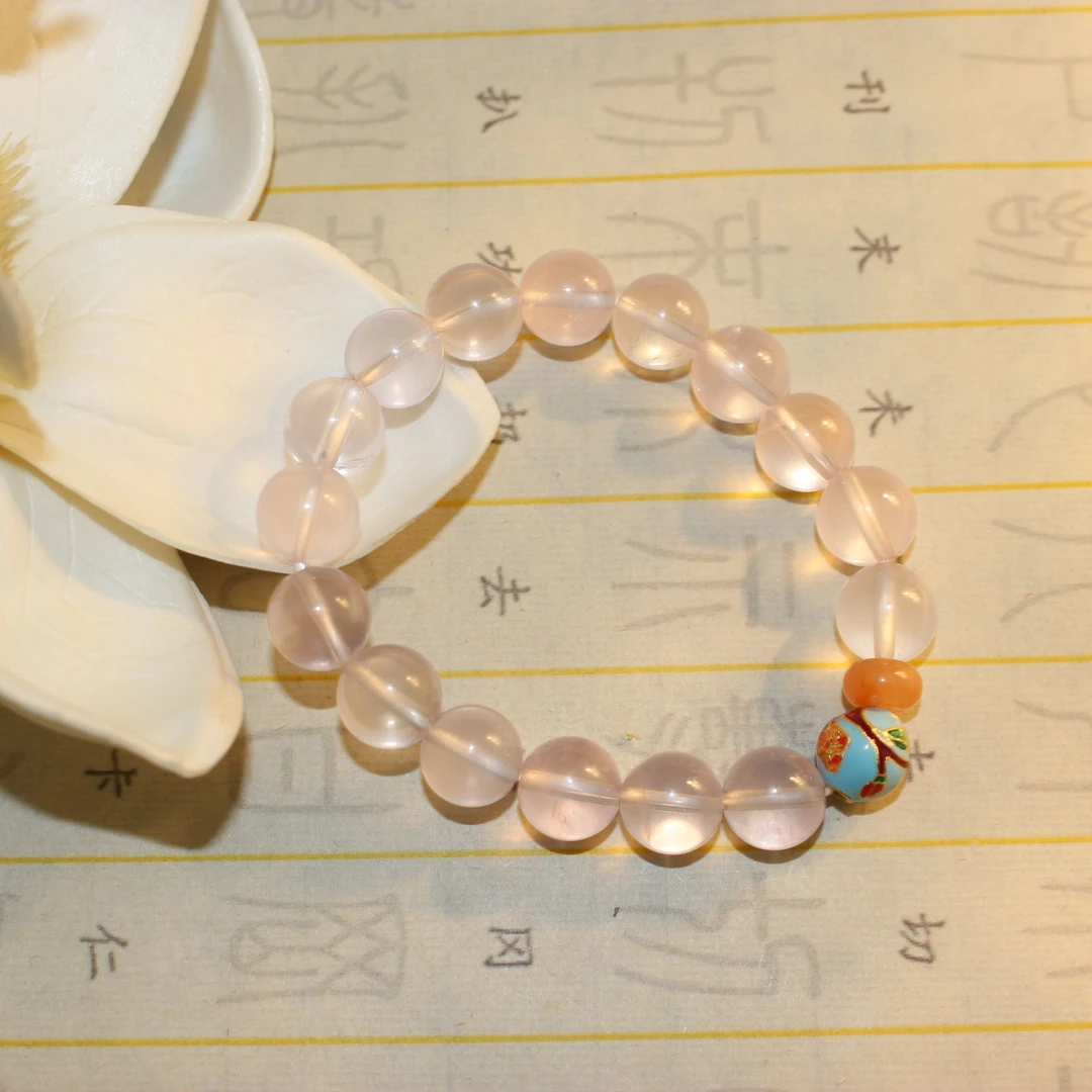 DIY粉色棉花糖手串