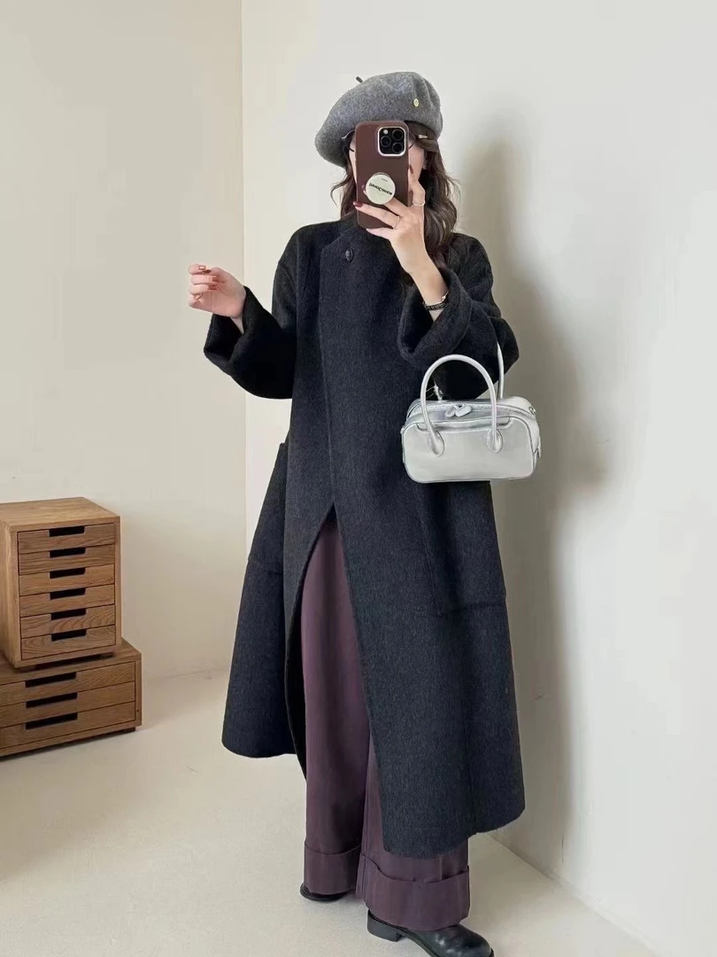 高级感十足的羊毛大衣女王范儿外套