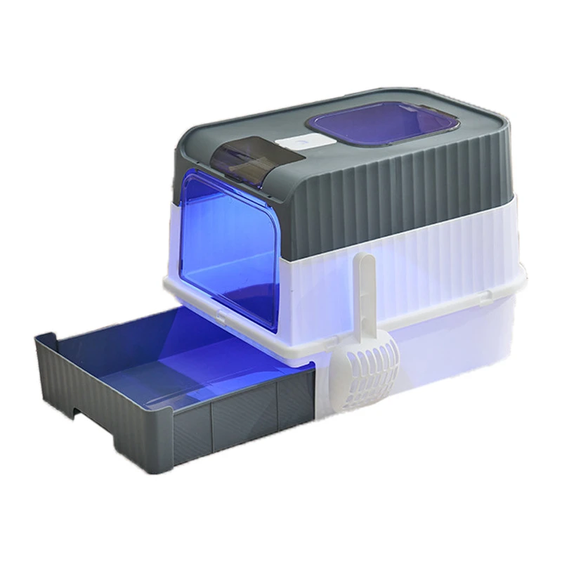 全封闭猫厕所超大号猫砂盆二代工厂紫外线封闭式抽屉宠物用品杀菌