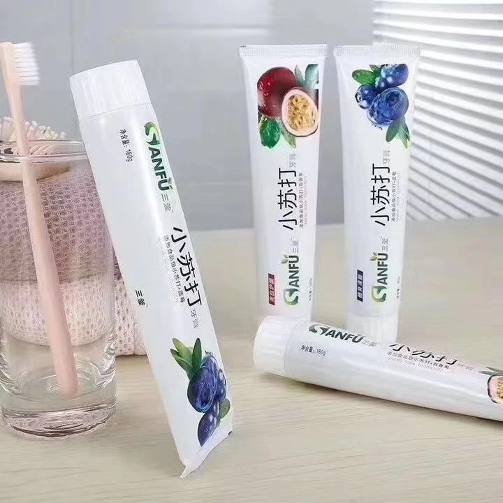 小苏打水果牙膏亮白牙齿去黄去渍清新口气护龈健齿家庭装