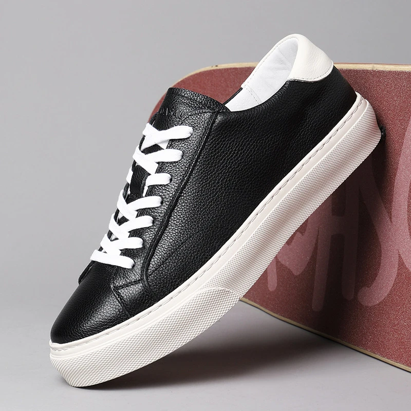 路易圣戈希男鞋皮面板鞋秋季运动鞋平底复古低帮鞋休闲透气潮鞋