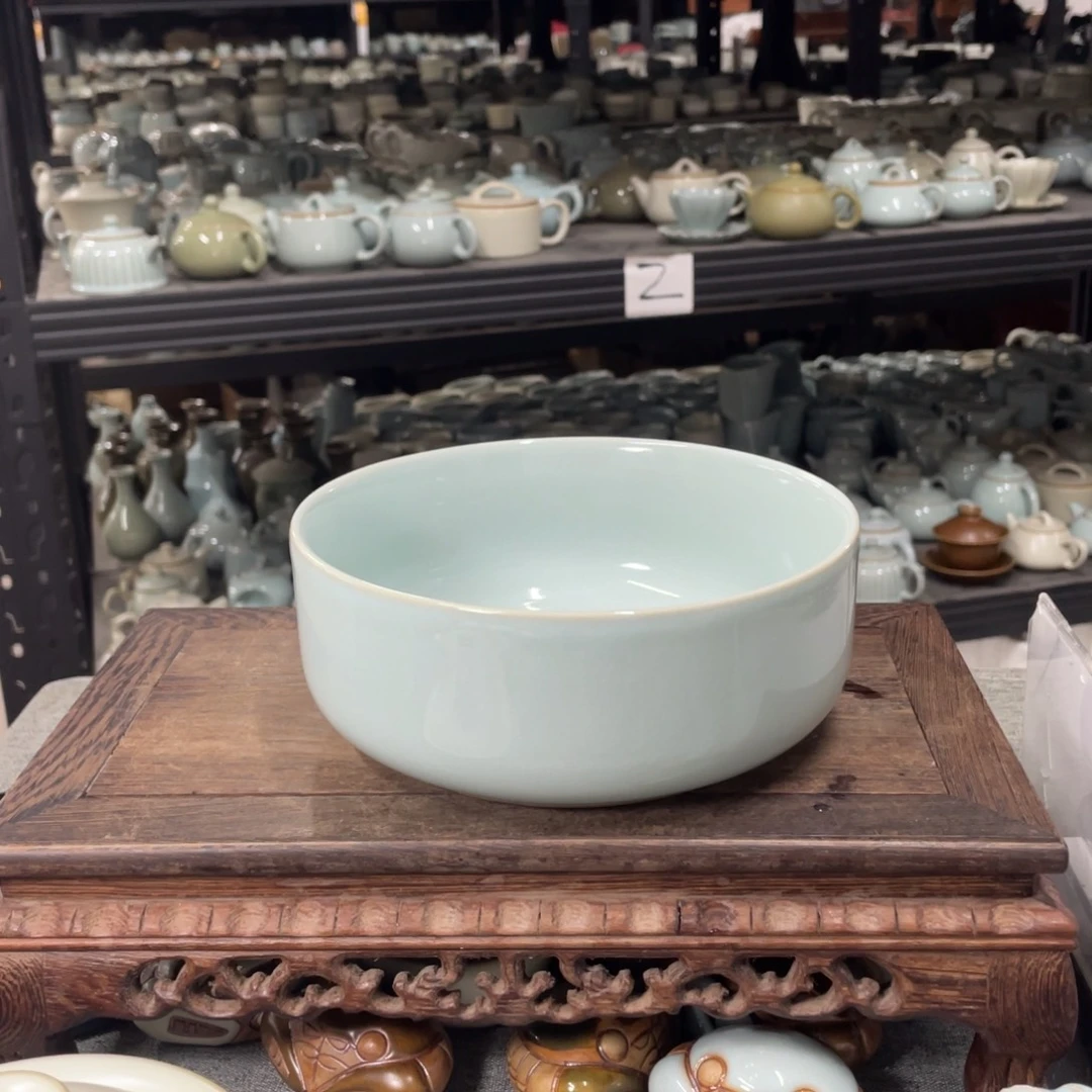 瓷片天青釉圆茶洗