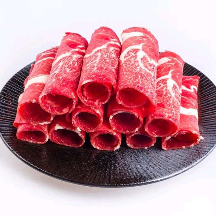 上脑肥牛肉片，原切上脑，纹路清晰，纯牛肉，口感有嚼劲火锅食材