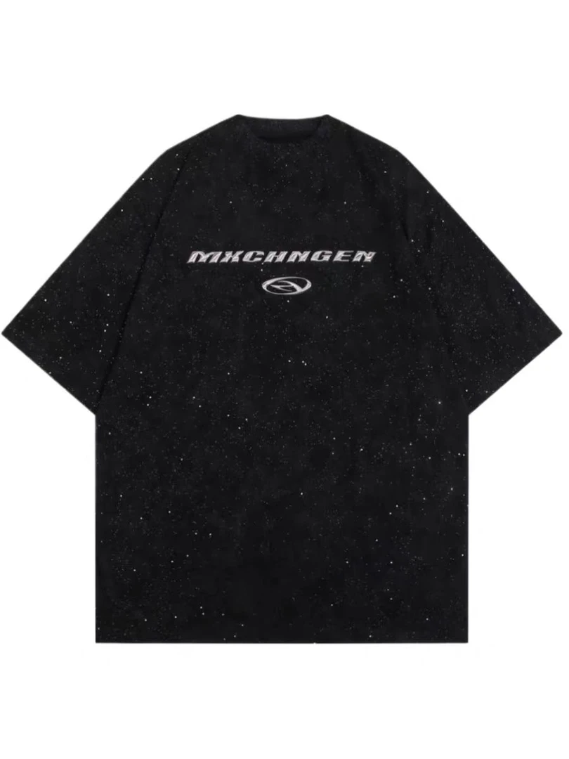 【2025夏设计师款】男士短袖T恤时尚潮流满天星男生衣服高级感