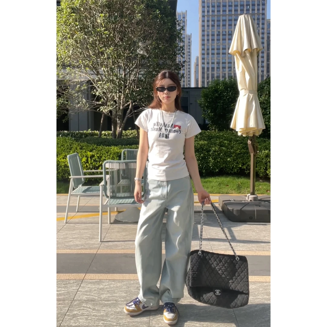 DYANGJUN【 短袖】美式字母印花短袖