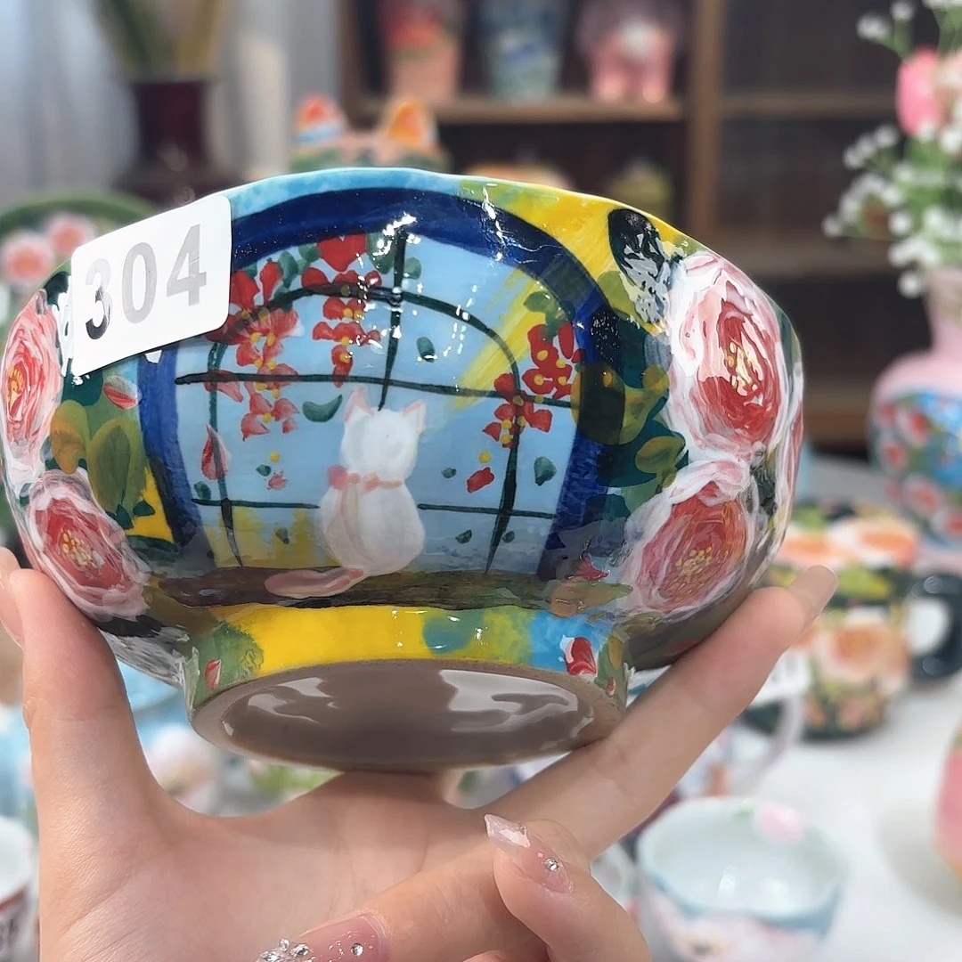 景德镇手绘高温釉下彩陶瓷茶具