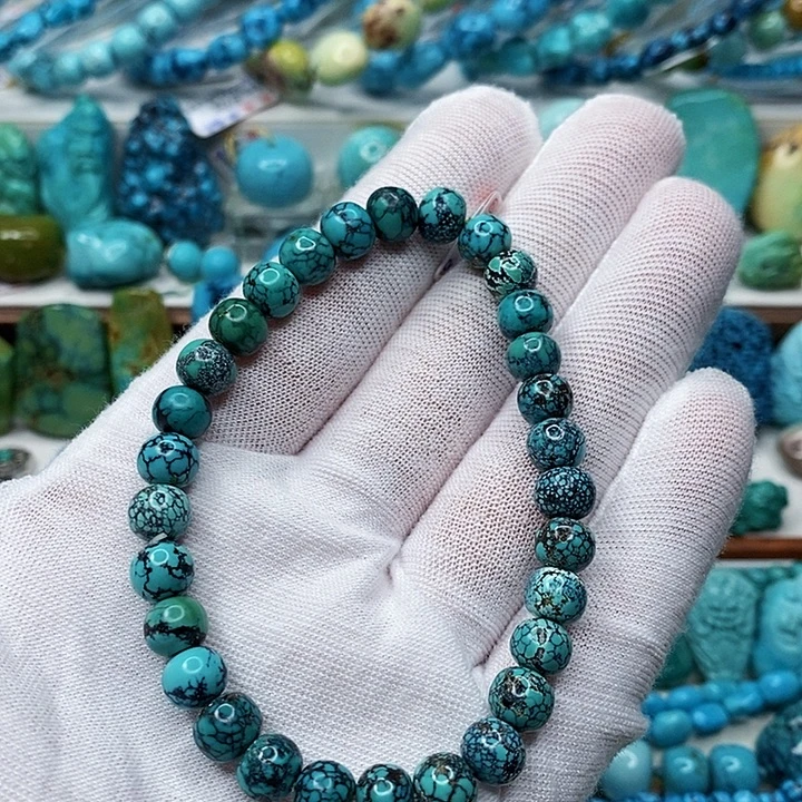 绿松石银S925镶嵌天然原矿 地大质检