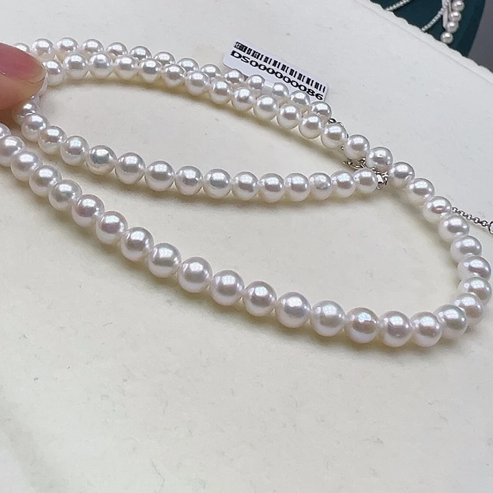 淡水珍珠银S925镶嵌颈饰➕5.6极光炫彩