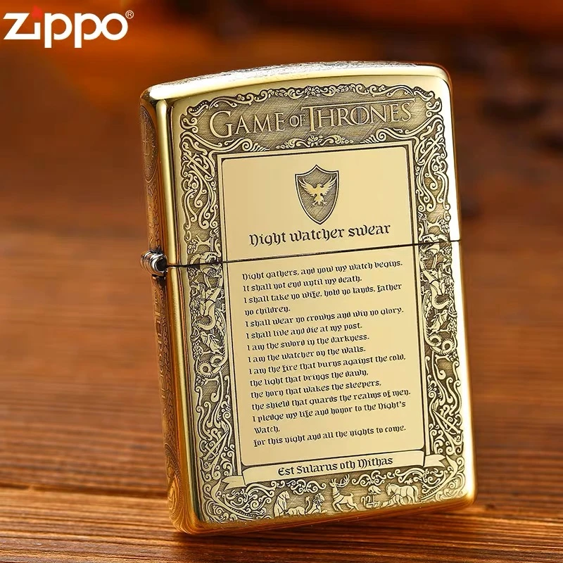 ZIPPO打火机168-黄铜雕刻冰与火之歌-盔甲【凯亚1】DYJ1