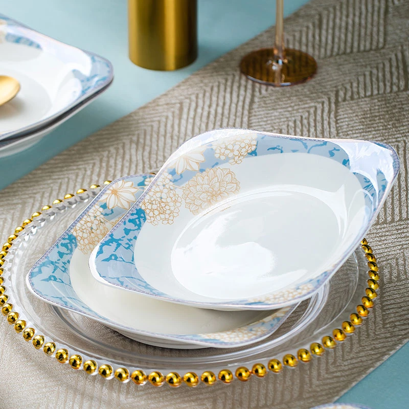 （时光漫步）7.5英寸如方盘景德镇碗盘餐具