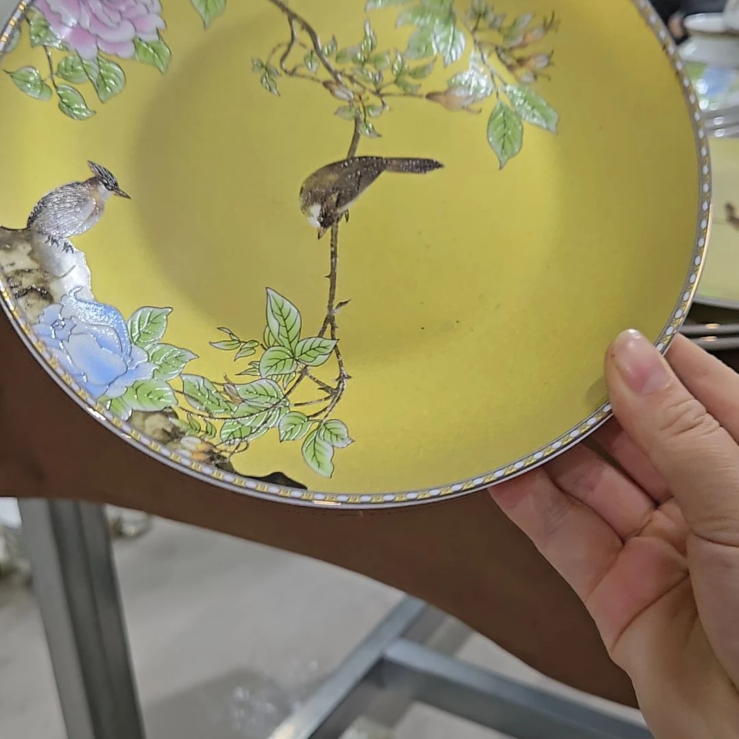 碗微瑕琴瑟和鸣8寸4个半浅盘6666666