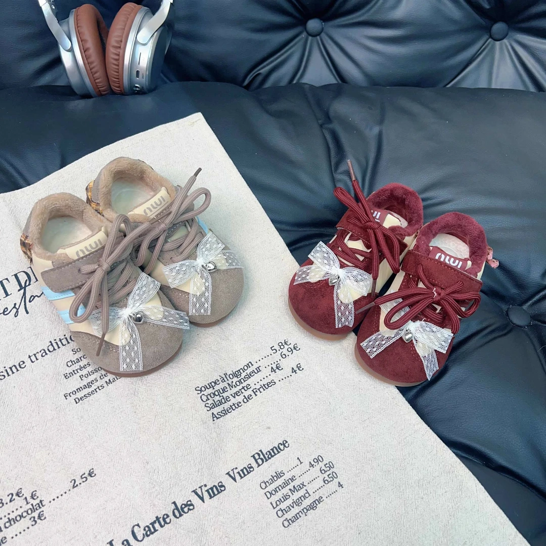 女童运动鞋2025冬季新款加绒二棉鞋女宝宝棉鞋软底女童鞋250630