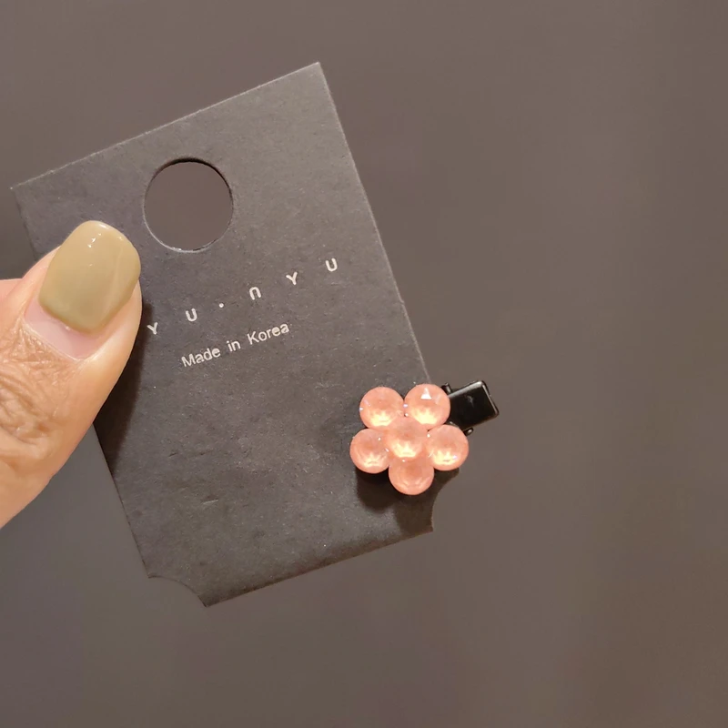 韩国施家彩钻小花鸭夹迷你刘海夹可爱发夹儿童清新少女心甜美发卡