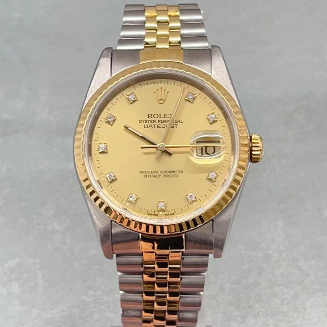 95新 Rolex/劳力士 日志16233 X字头 小包钻 穿耳 18节 ~98新