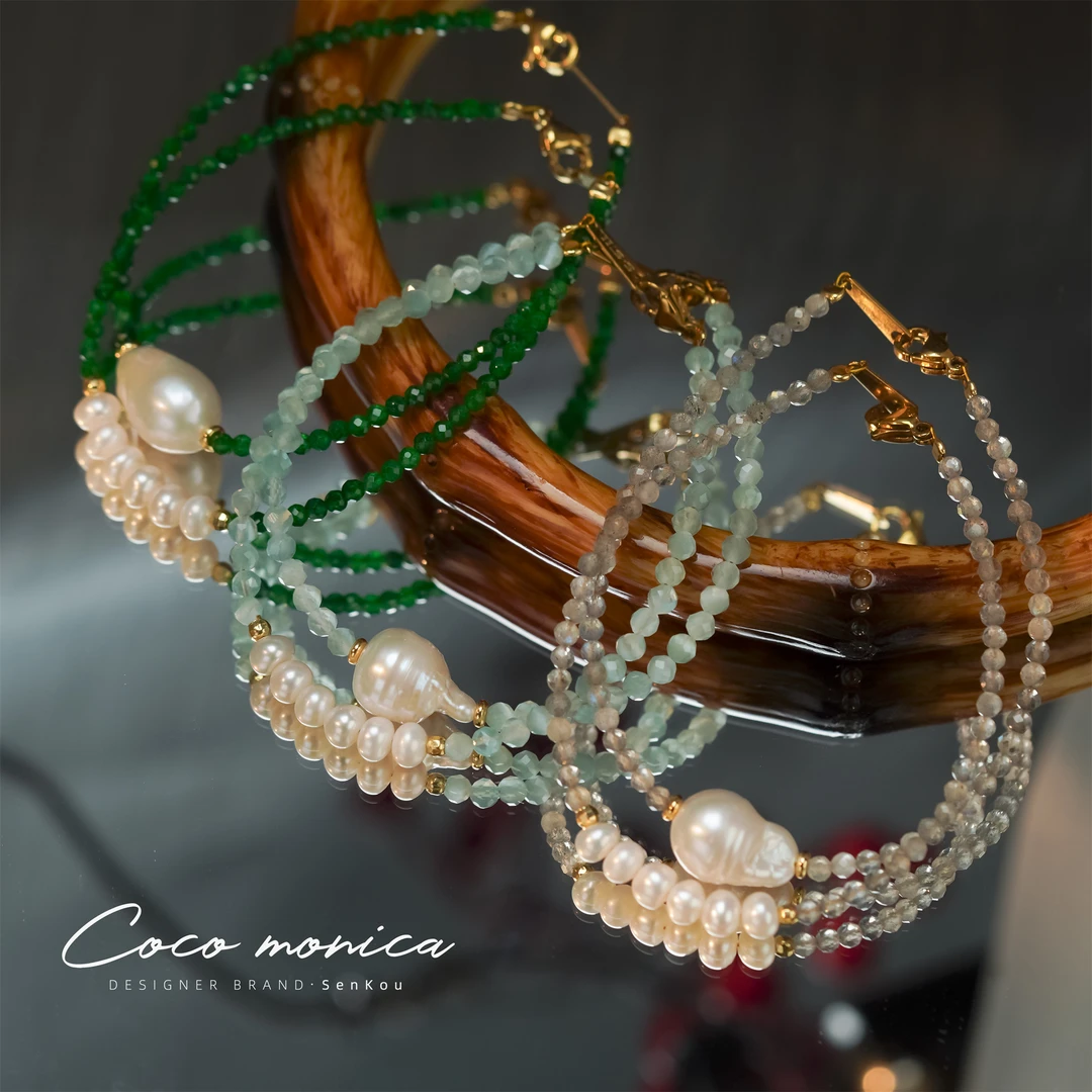 【小霞珠宝】手工气质古风多层彩色手作两条手链 WE620