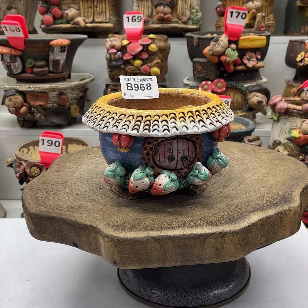 花盆968白狐花盆手捏