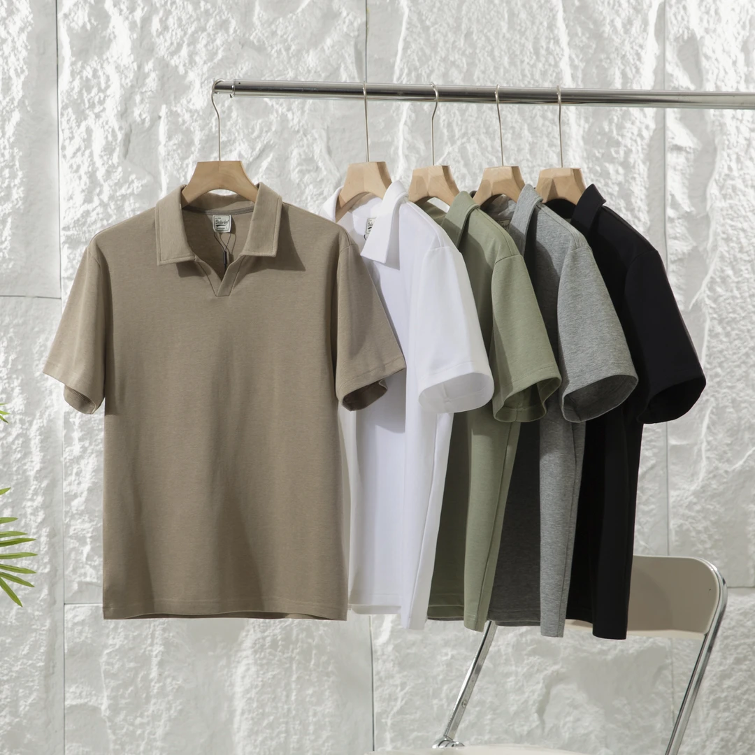 巨舒服！减龄款！男士海鸥领 Polo衫短袖夏季纯色休闲简约短袖-2610