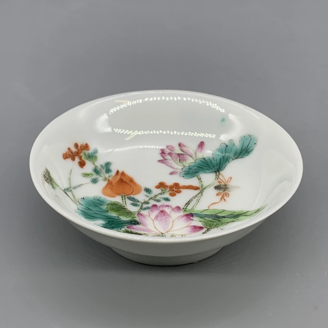 32509209*民国粉彩花卉纹碟/瓷器三/江苏省文物总店/MM