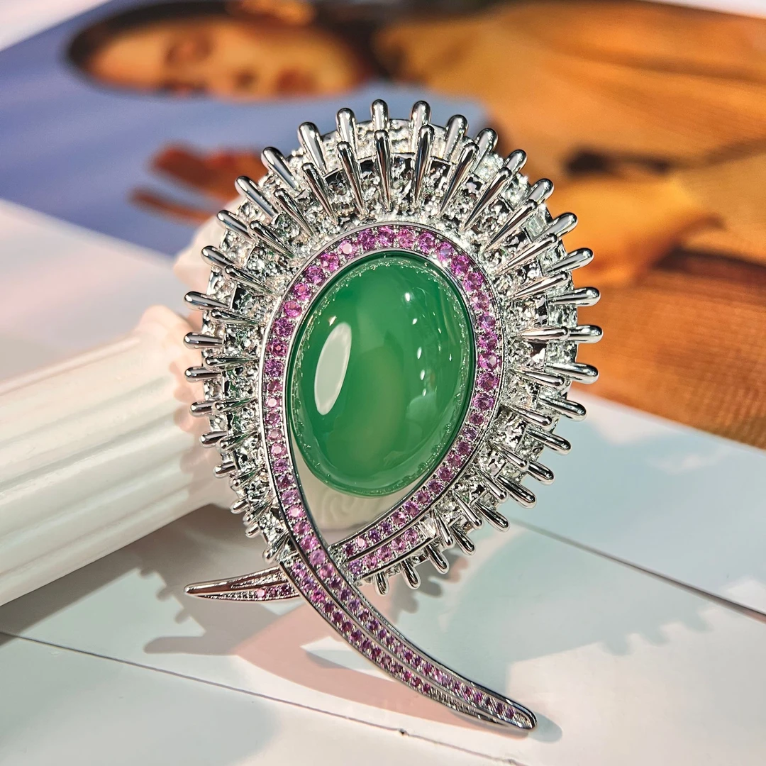 铜合金仿水晶胸针 禧娘娘小众手工时尚创意复古大衣胸针-S3100