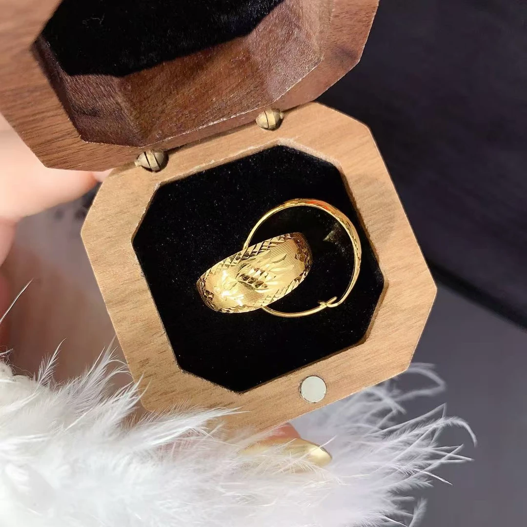 【伟新源】足金999 5G工艺  鱼戏莲花婆婆耳圈2.84克