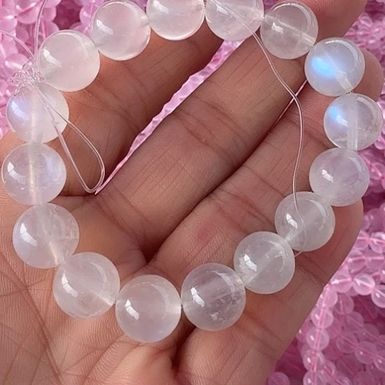 长石手链未镶嵌蓝月光手串11.12mm拍多样发其一