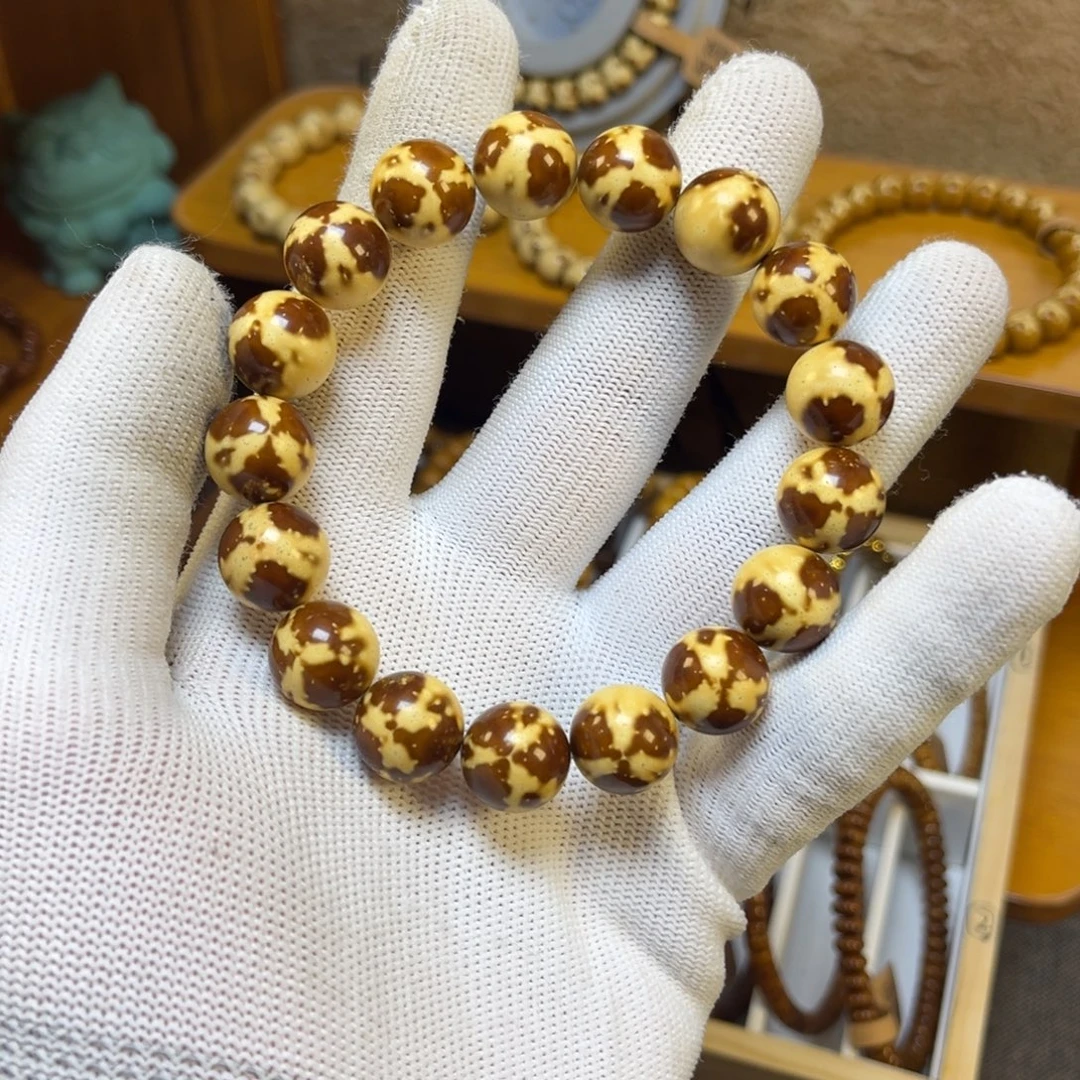 小***有手串紫金鼠半实心圆珠熊猫三叶草